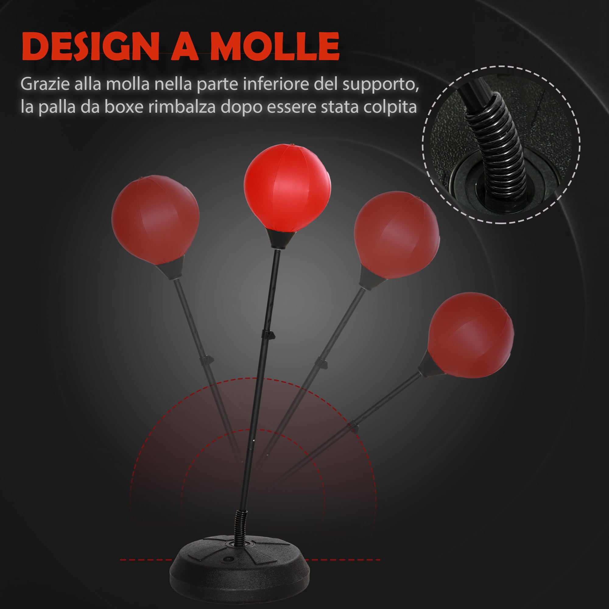 Floor Punching Ball for Kids 5-10 Years Old with Gloves and Adjustable Height, Red