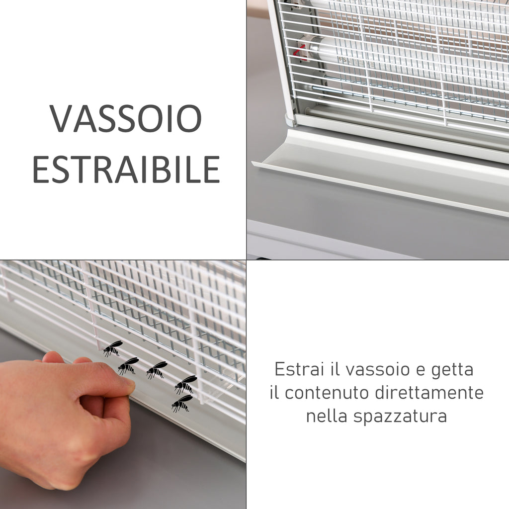 Outdoor and Indoor Electric Insect Killer with UV Mosquito Lamp for 60m², 30W Electric Mosquito Killer Grey