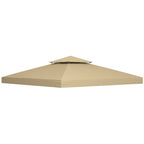 Outsunny 3x3m 2-Tier UV Resistant Replacement Gazebo Roof, Beige