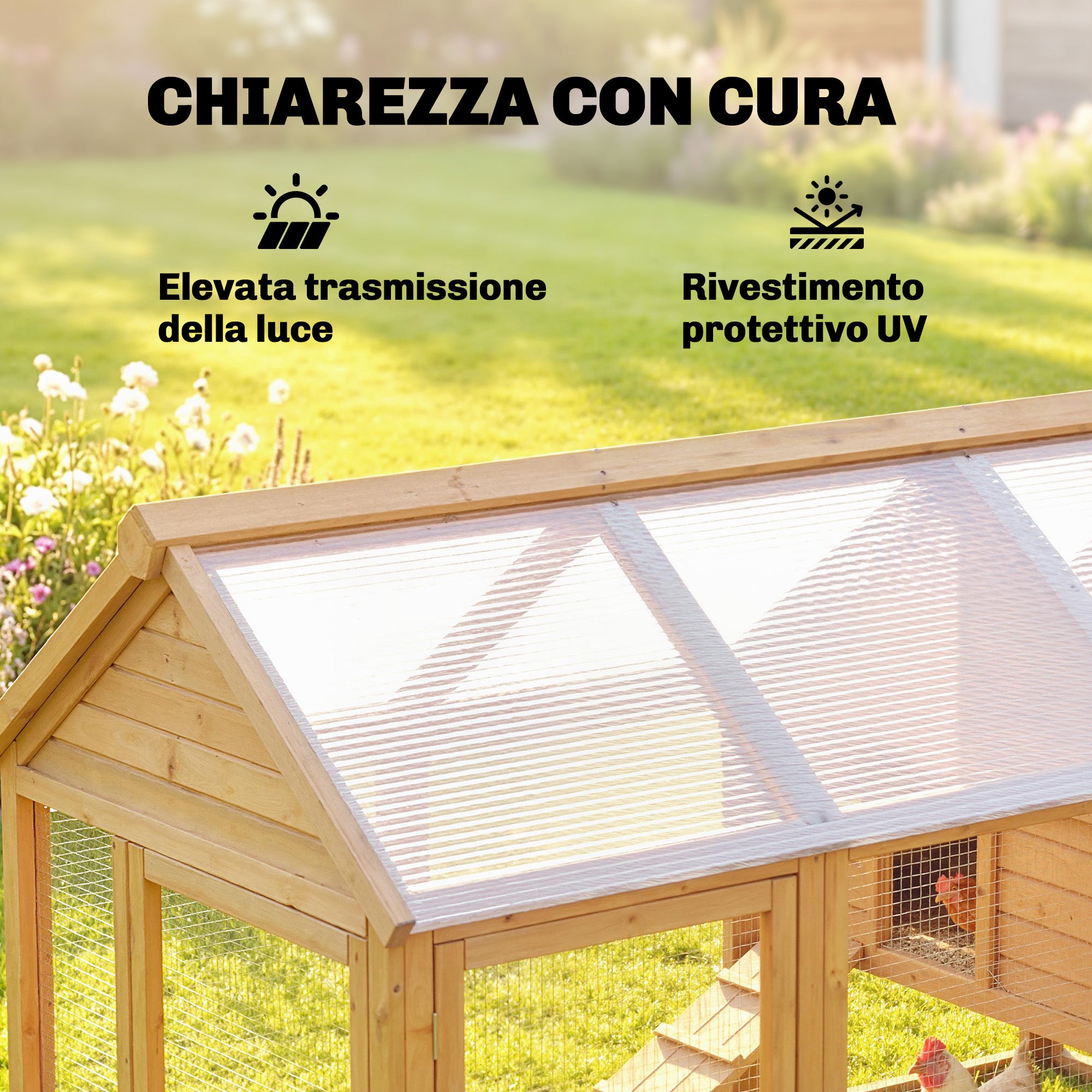 Outsunny Set of 10 Polycarbonate Honeycomb Sheets, 120x60 cm, Anti-UV, Cuttable, for Greenhouses and Canopies, Roofs