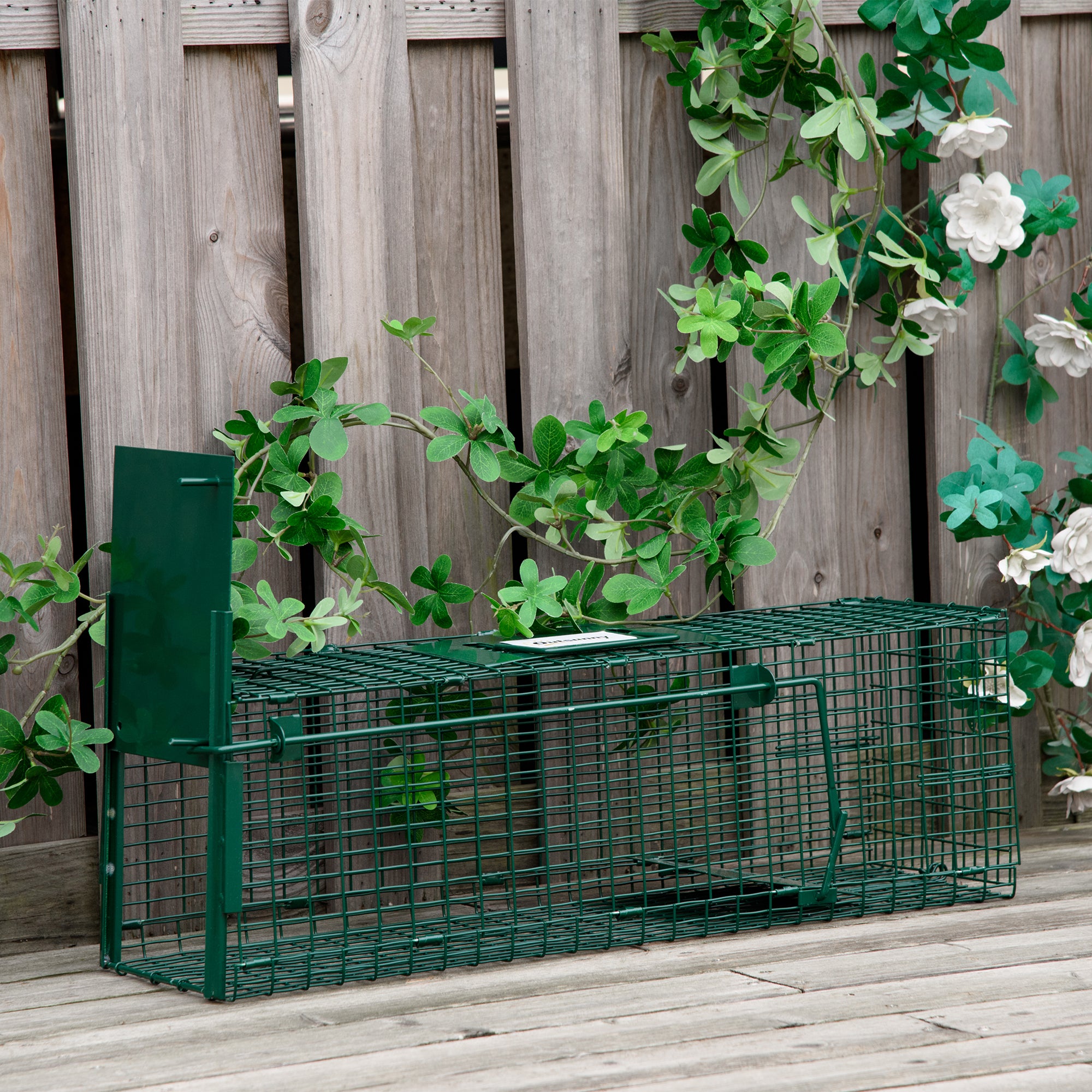 Outsunny Rat, Mice, and Nutria Cage Trap with Single Door, 60x18x20cm, Green