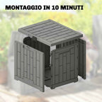 Outsunny 114L Waterproof and UV-Resistant Resin Garden Storage Box with Key Lock, 56x44x54 cm, Grey