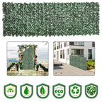 Outsunny Artificial Hedge Roll for Balcony and Garden in Anti-UV PE, Fake Hedge with Dark Green Leaves 300x100cm