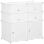 HOMCOM Space-Saving Shoe Cabinet, Plastic Entryway Shoe Rack, Modular Wardrobe for Living Room and Entryways, Shoe Rack, Multipurpose 75x37x73cm, White