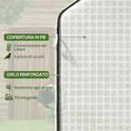 Outsunny PE Garden Greenhouse Cover with Hinged Door and Windows, 140x143x190cm, White