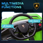 Homcom Electric Machine for Children 12v Lamborghini license with horn and remote control, 107.5x63x42 cm, green - Borgè