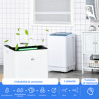 12L ABS Dehumidifier with 5 Modes, 2 Speeds and 24h Timer, 25x25x50.5 cm, White and Black