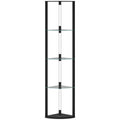 Floor Lamp with 5 Shelves and LED Light, 3 Brightness Levels and Foot Switch, Black