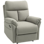 140° Reclining Chair with Footrest, in Microfiber, Foam and Metal, 84x91x102 cm, Grey
