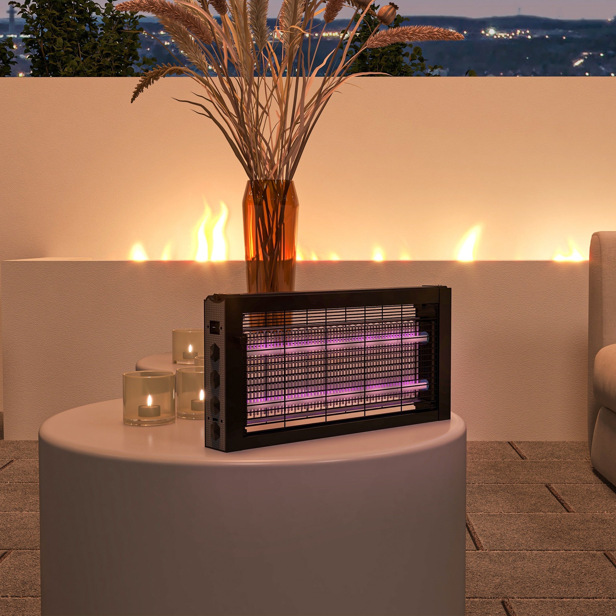 Indoor Mosquito Lamp 8W with Chain and Protection Net, 49x6x25 cm, Black