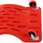 Mechanic's Trolley with Padded Headrest and 2 Side Trays in Red Plastic, 100x48x12 cm
