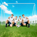 HOMCOM Football Goal for Garden and Park with 6 U-Shaped Pegs, in PE and Epoxy Metal, 301x120x200 cm, White