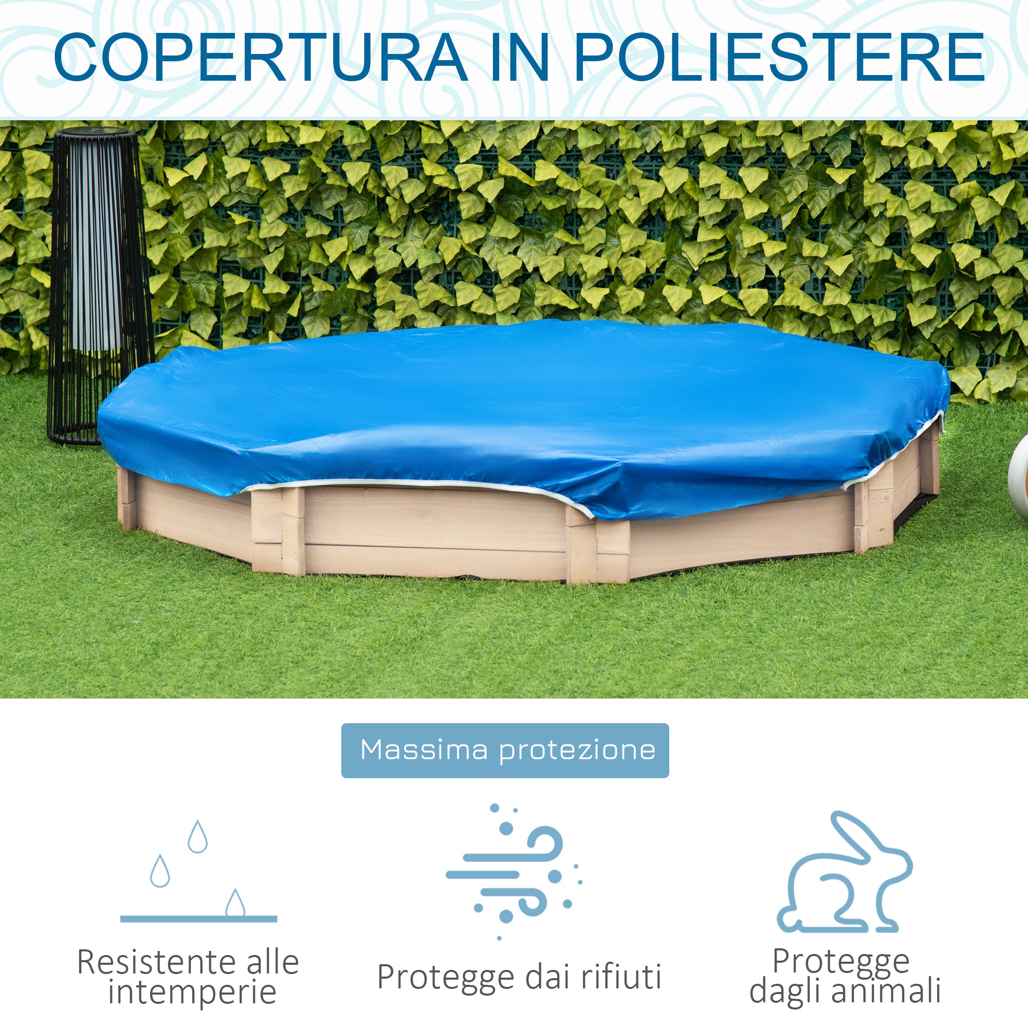 Children's Sandpit with Seats and Cover, Ages 3-8 Years, 139.5x139.5x21.5cm, Wood Color