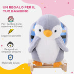 Plush Penguin Rocking Horse with 32 Music and Safety Belt, Age 18 Months