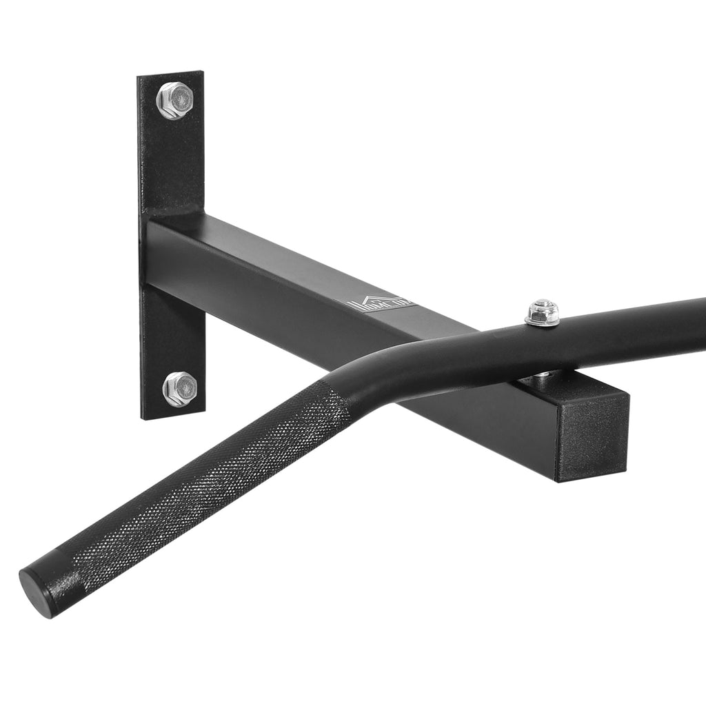 Professional Wall-Mounted Pull-Up Bar with Steel Frame, 113 x 41 x 20cm, Black