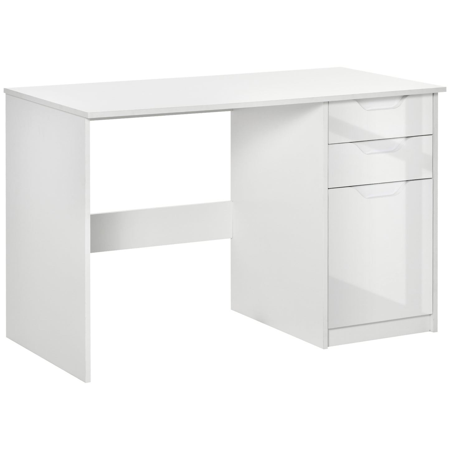 HOMCOM Modern Desk for Bedroom and Office in Wood with Drawers and Cabinet, 120x60x76cm