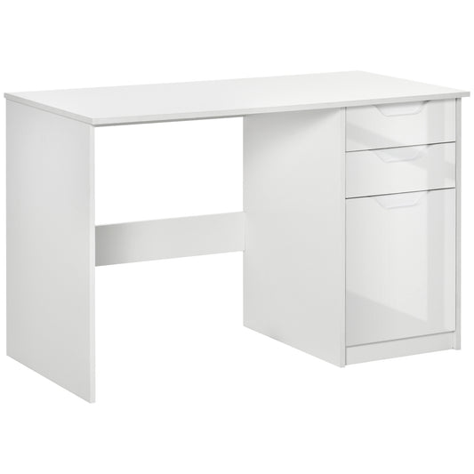 HOMCOM Modern Desk for Bedroom and Office in Wood with Drawers and Cabinet, 120x60x76cm