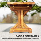 Outsunny 2-Seater Garden Bench in Fir Wood without Backrest in Rustic Style, 114Wx40Dx46H cm