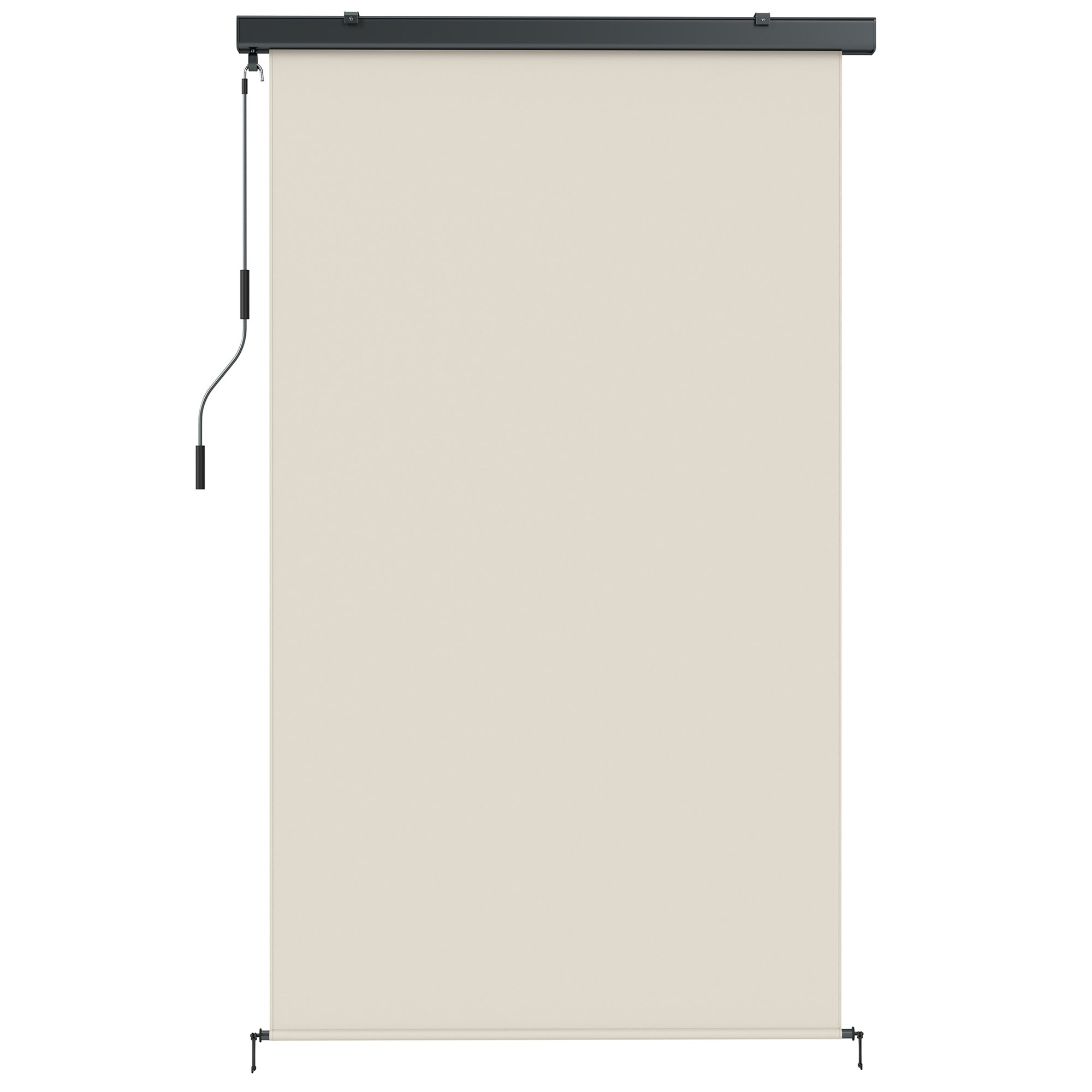 Outsunny Anti-UV Polyester Roller Blind with Aluminum Cassette and Crank, 250x160 cm, Cream White