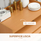 Folding Dining Table max 5 People in Chipboard and Steel, 84x180x100 cm, Wood Color