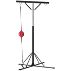 SPORTNOW Adjustable Height Punching Bag Support with 6 Steel Reinforcement Bars, 160x145x175-220 cm, Black