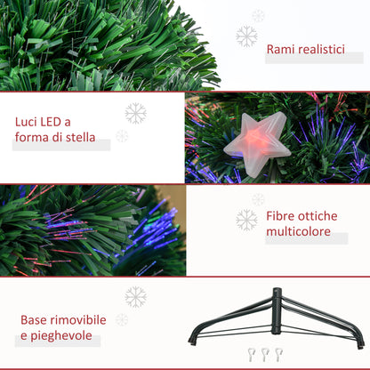 CHRISTMAS TREE - 120cm Artificial Christmas Tree with Fiber Optic and 16 LED Star Lights