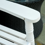 2-Seater Wooden Rocking Chair with High Back and Armrests, 117x85x120 cm, White