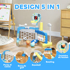 5-in-1 Children's Game for Football, Basketball, Golf, Baseball and Bowling, in PP and ABS, 88.6x38.7x60.4-68 cm