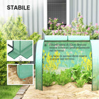 Outsunny Waterproof Anti-UV Steel and Plastic Tunnel Greenhouse with 4 Doors, 395x100x80 cm, Green