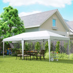 Outsunny 6x3m Pop-Up Garden Gazebo, Folding Party Tent with Carry Bag, White