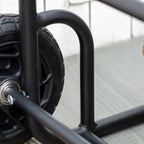 Steel Log Cart with 2 Wheels for Indoor and Outdoor Use, 77x42x105 cm, Black