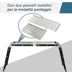 5 in 1 Black Aluminum Ladder for Indoor and Outdoor Use, Max Load 150kg, 370x61x11 cm