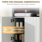 HOMCOM Modern Bathroom Cabinet with 2 Open Shelves and Soft-Close Doors, 60x31.8x93 cm, White