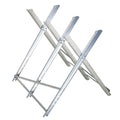 DURHAND Folding Triangular Metal Wood Cutter Stand with Serrated Teeth, 83x83x79 cm, Silver