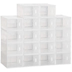 Rectangular Shoe Rack in PP Plastic, 18 Boxes 25x35x19 cm for Shoes max 43 EU, Clothes and Books
