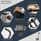 Stepper with Adjustable Handlebar, LCD Monitor and Elastic Bands, 55x53x118-128cm, Black