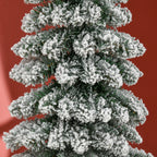 2-Section Snow-Covered Christmas Tree with 395 Metal and Plastic Branches, 46x46x180cm, Green
