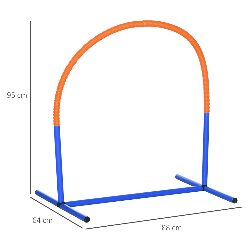 Dog Agility Set with 4 Modular Arches and Carrying Bag, in PE and ABS, 88x64x95 cm, Blue and Orange