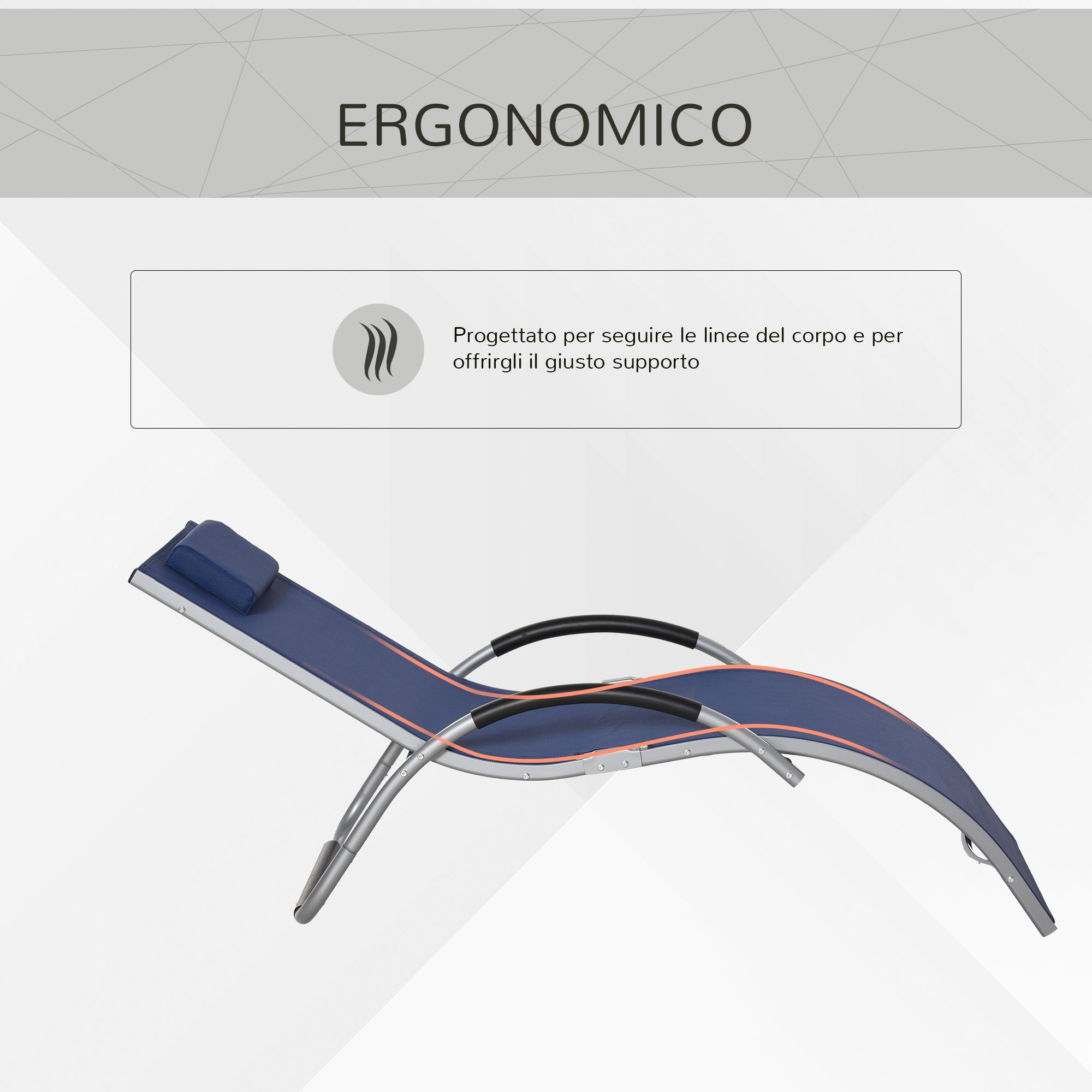 Aluminum Sun Lounger, Textilene Garden Deck Chair with Removable Headrest