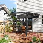 Gazebo Pergola Retractable 3x3 m with Roller Blind and Drainage Holes, in Steel and Polyester Dark Grey
