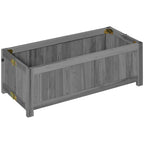 Outsunny Folding Raised Wooden Planter for Growing 70x30x25 cm Grey