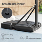 SPORTNOW 6-Height Adjustable Basketball Hoop with Fillable Base and Wheels, Made of PE, Steel and Polyester, Black