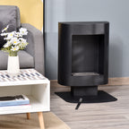 Bioethanol Fireplace with 1.5L Tank, Coverage up to 20㎡, 46.5x53x65cm, Black