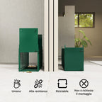 Trap Cage for Small Live Animals with Double Door and Handle, 60x18x20cm, Dark Green