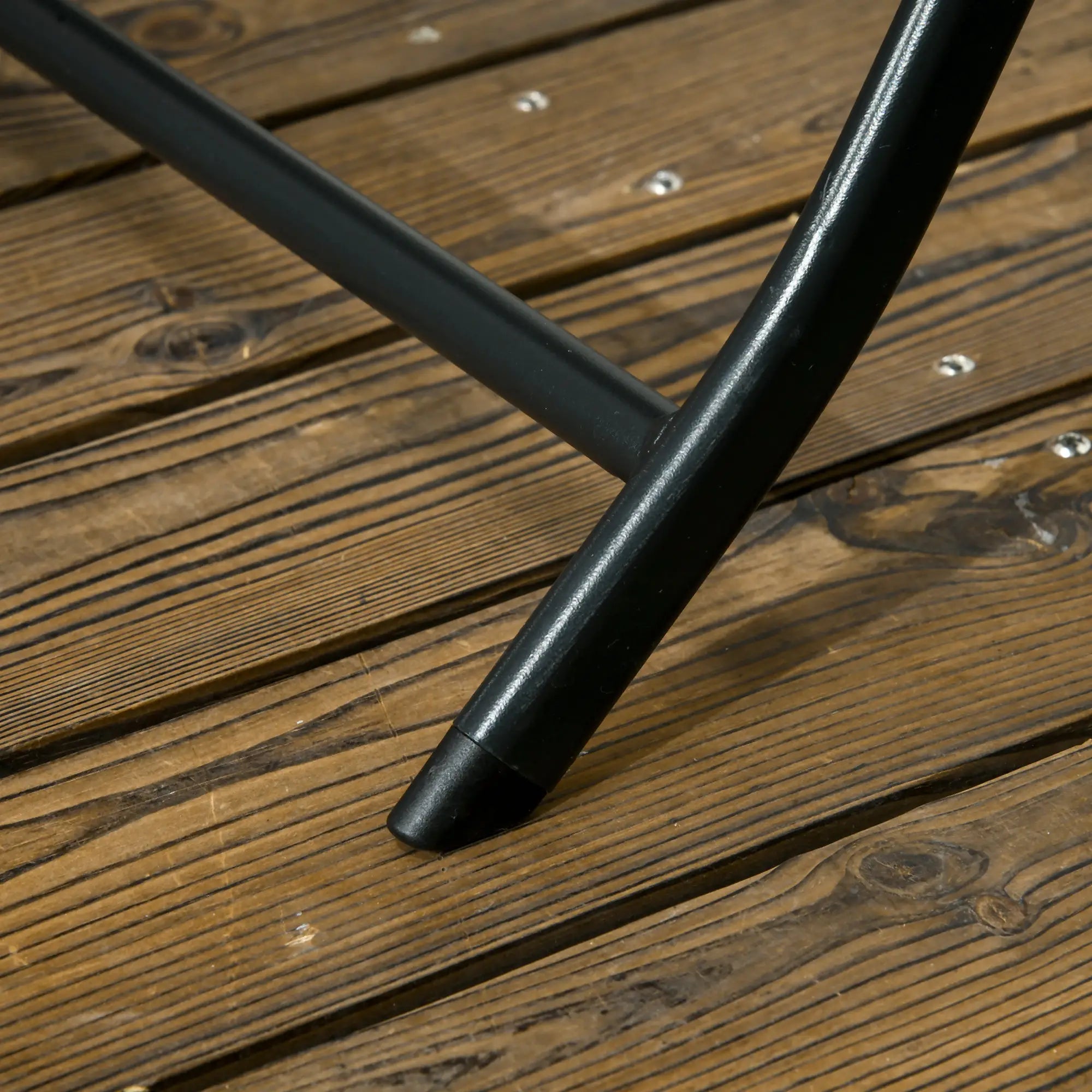 SMOKY GREY | 3 Piece Garden Set with 2 Folding Chairs and Table in Steel and HDPE, Dark Grey - Borge' Group Limited