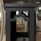 Floor-Standing Bioethanol Fireplace with 1.2L Burner and 25-Inch Cover, 45 x 28 x 54cm, Black