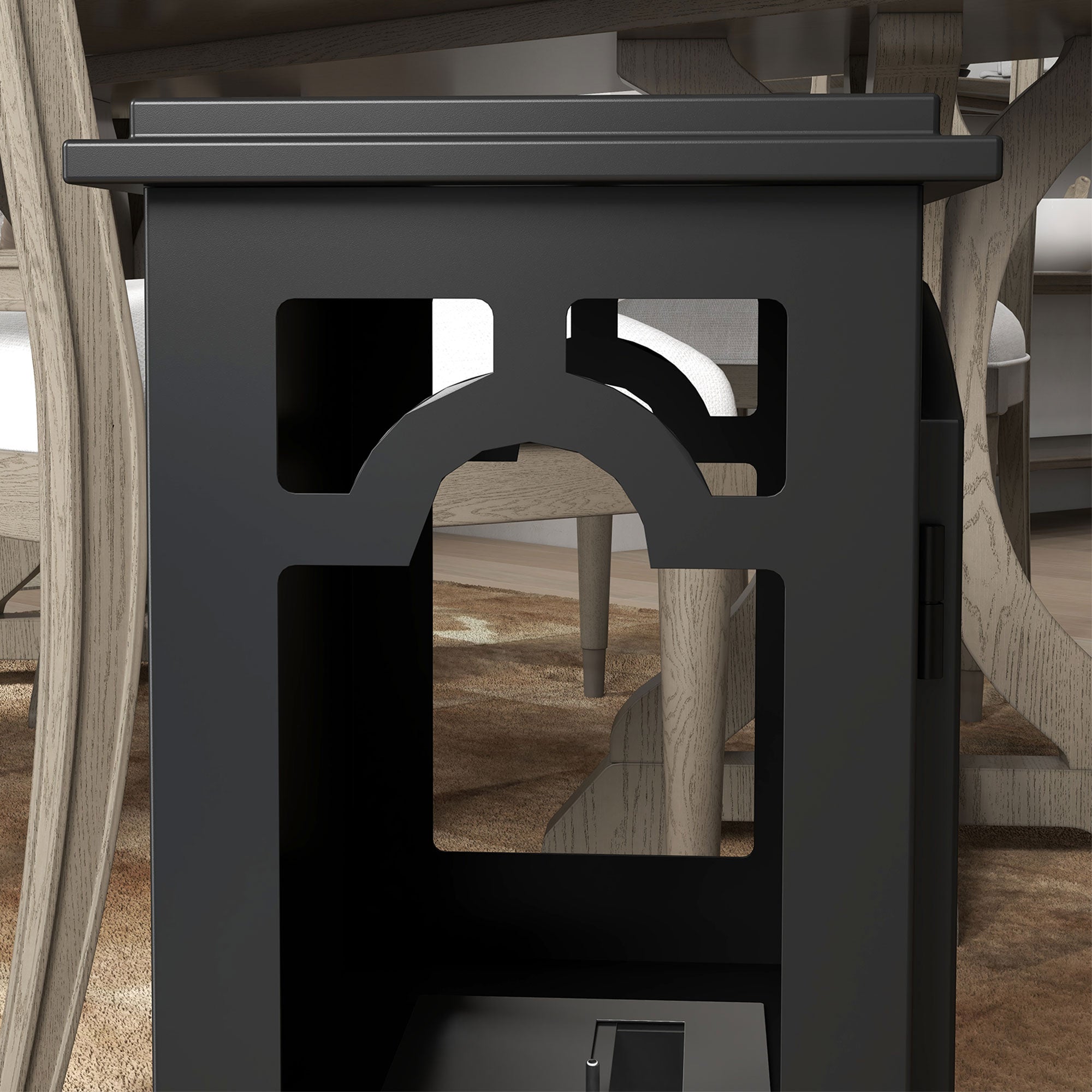 Floor-Standing Bioethanol Fireplace with 1.2L Burner and 25-Inch Cover, 45 x 28 x 54cm, Black