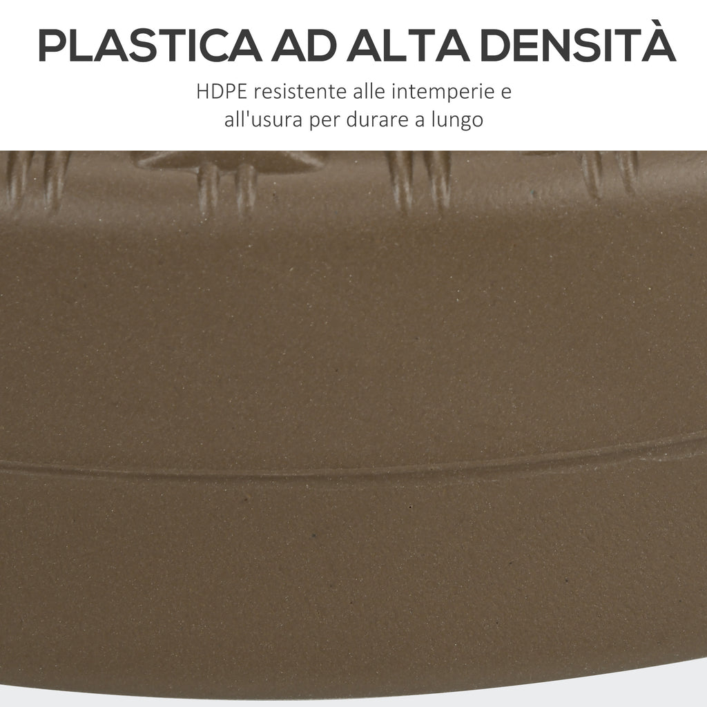 Umbrella Base with 2 Built-in Knobs, HDPE and Steel, Ø51x36 cm, Brown and Black