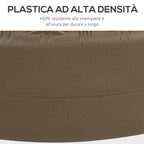 Umbrella Base with 2 Built-in Knobs, HDPE and Steel, Ø51x36 cm, Brown and Black