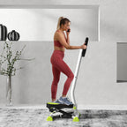 Stepper with Handlebar, Non-Slip Pedals and LCD Monitor, in Steel and ABS, 55x44x108 cm, White Black and Green